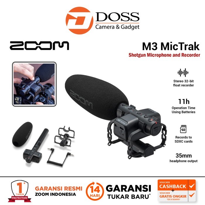 Zoom M3 MicTrak - Microfono Registratore Shotgun 2 Canali, 32 Bit, Per Videocamere E DSLR - Foto 2