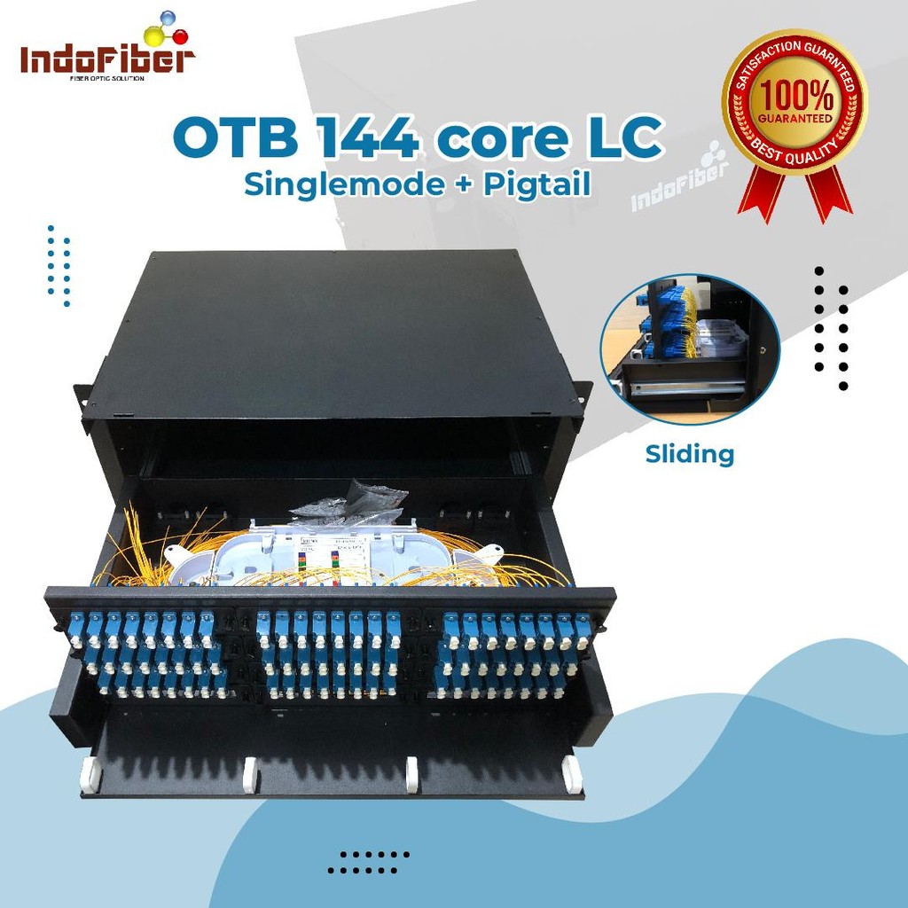 Jual INDOFIBER OTB 144 core LC Singlemode rackmount sliding + Pigtail ...