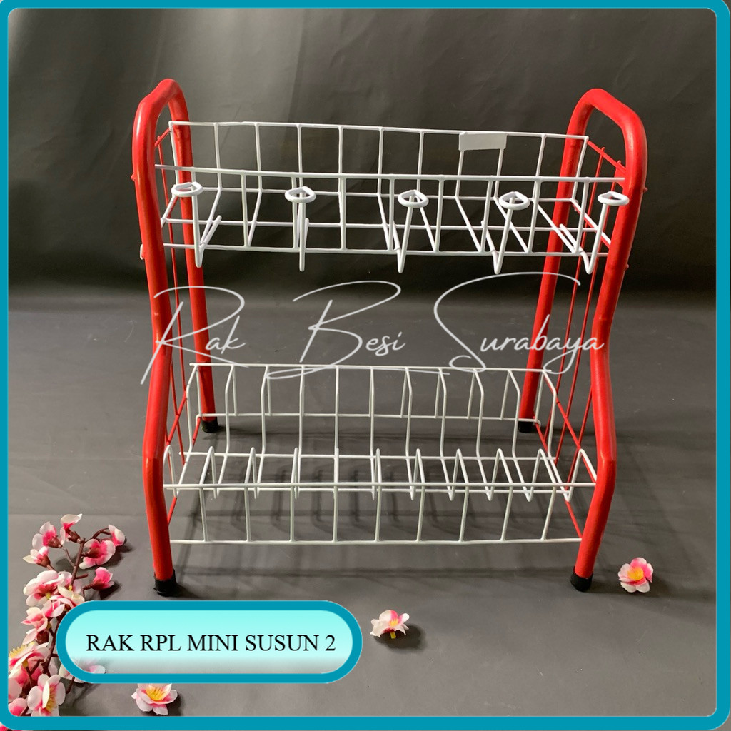 Jual Rak piring RPL besi pipa susun 02/Rak piring dapur/Rak gelas dapur ...