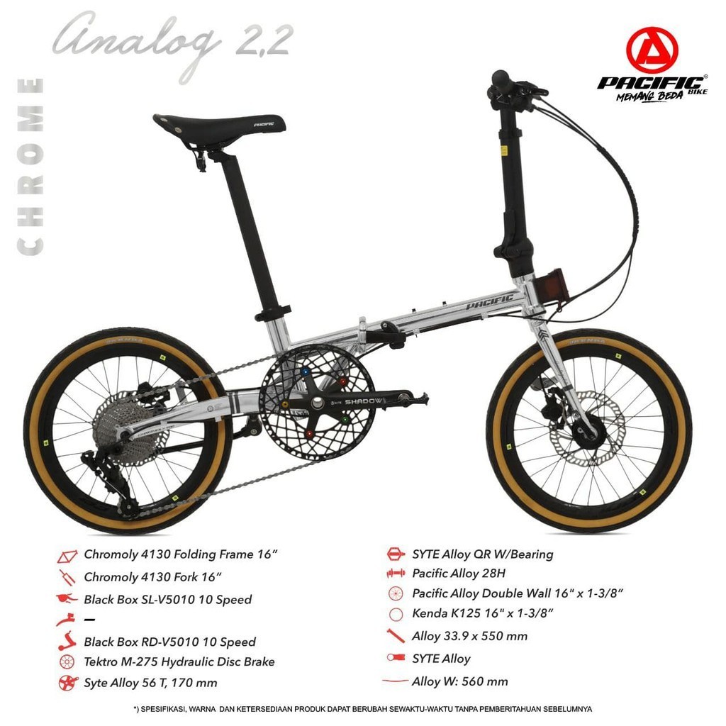 Jual Pacific Sepeda Lipat 20 inch Chromoly Analog 2.2 Glossy Gold ...