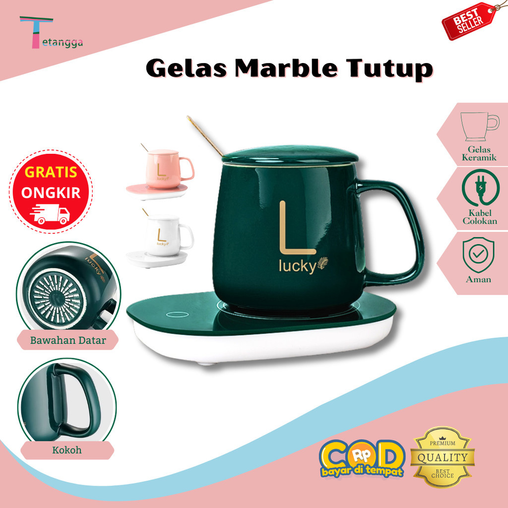 Marble Glass Couple / Canada Marble Mug Gift Box / Gelas Marble Tutup / Hampers Glass Marble / Gift Box Gelas Marbel