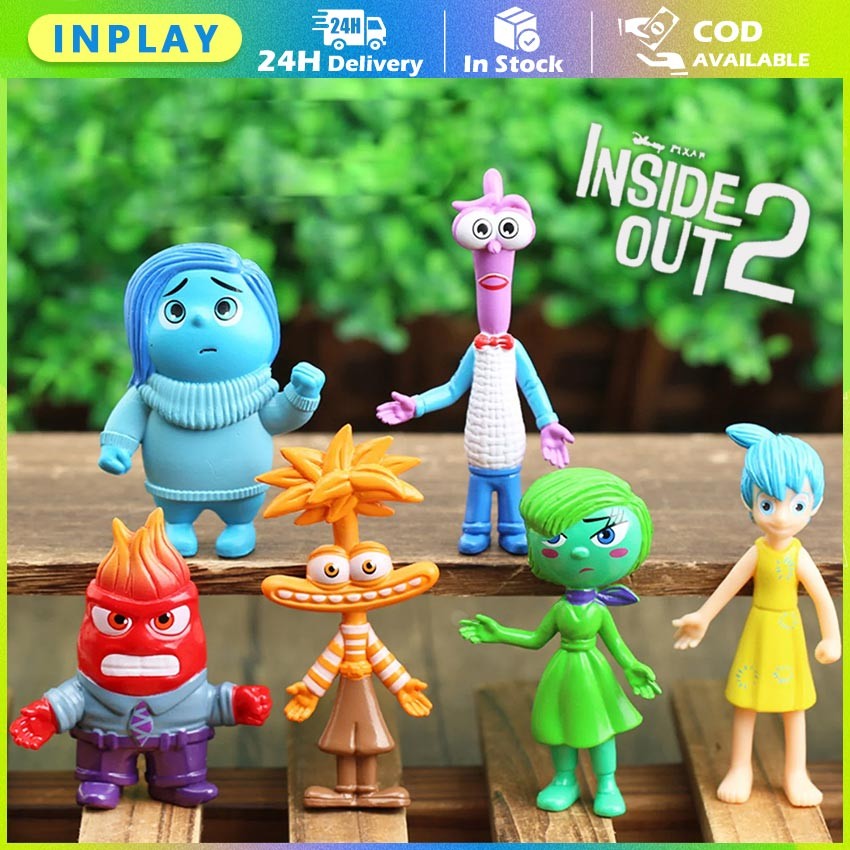Jual 6Pcs Action Figure Disney Inside Out Joy Riley Anxiety Sidness Set ...