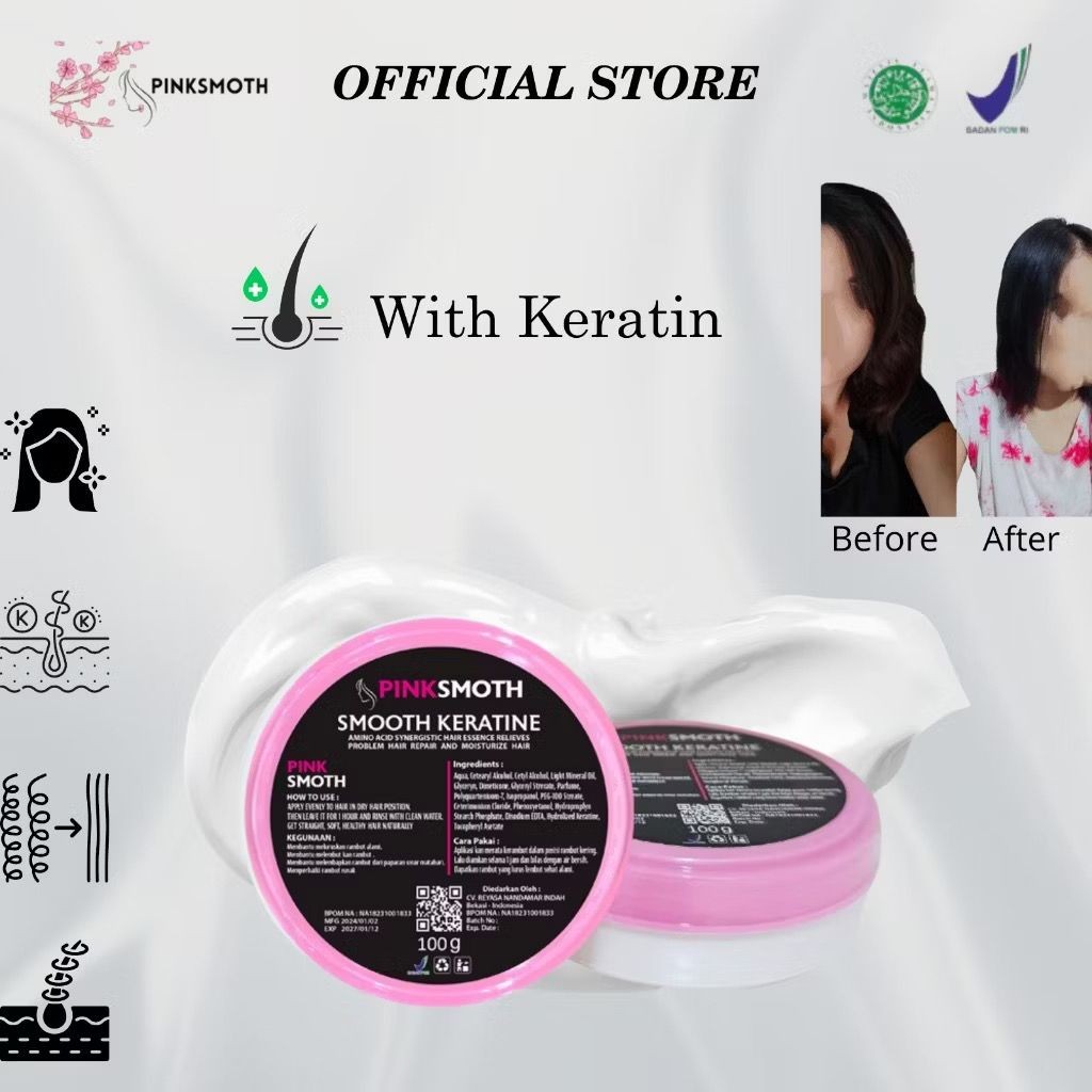 Jual PELURUS RAMBUT BPOM - Pinksmoth Travel Size smoting kerain100ml ...