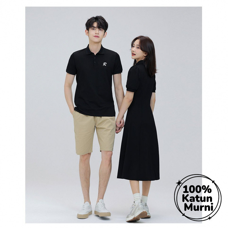Jual Setelan pasangan kaos polo pendek dan rok, tampilan mewah ...