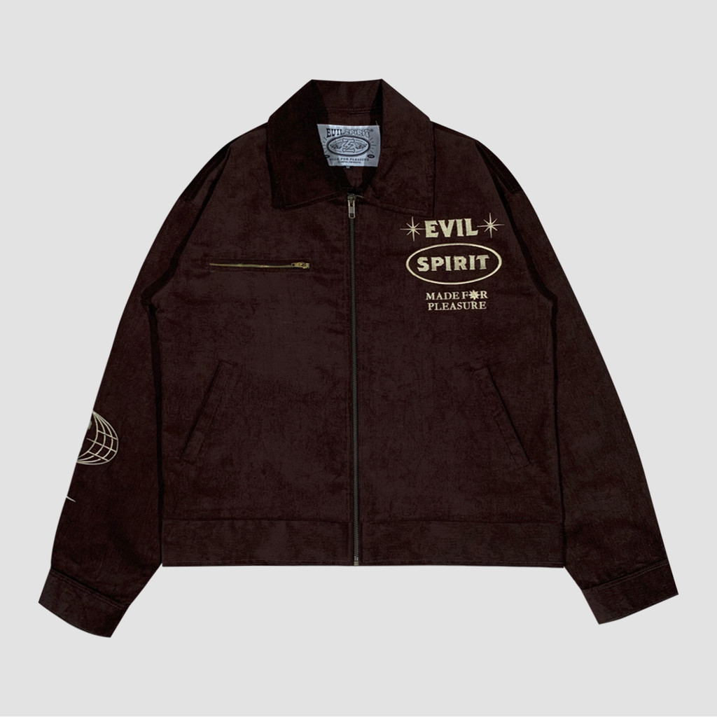 Jual EVILSPIRIT WORK JACKET - VIJEL BROWN UNISEX | Shopee Indonesia