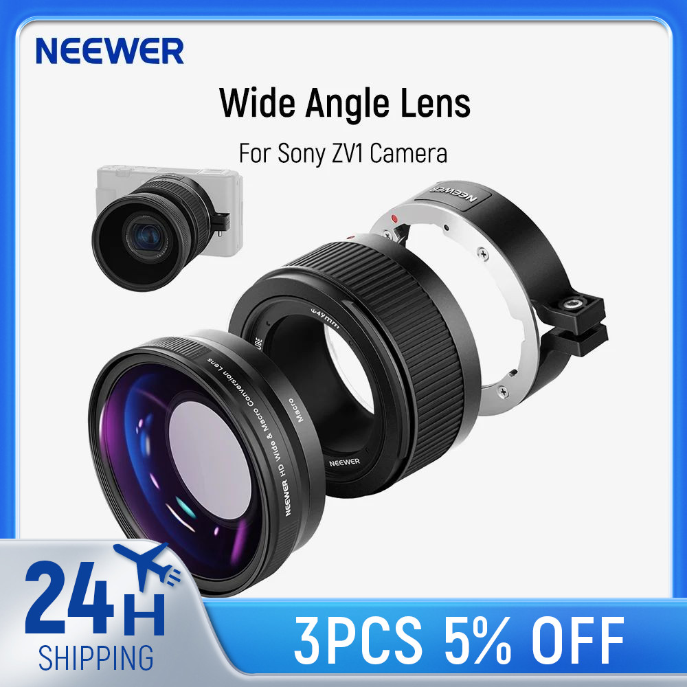 Jual Neewer Wide Angle Lens For Sony ZV1 Camera 2-in-1 18mm HD Wide ...