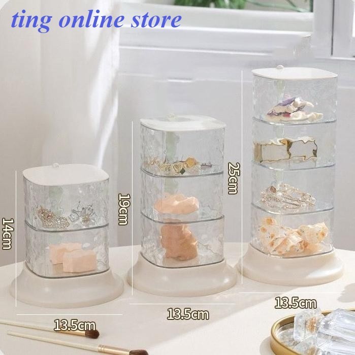 Jual Rak Penyimpanan 360 Derajat Mini Rak Susun Akrilik Pattern ...