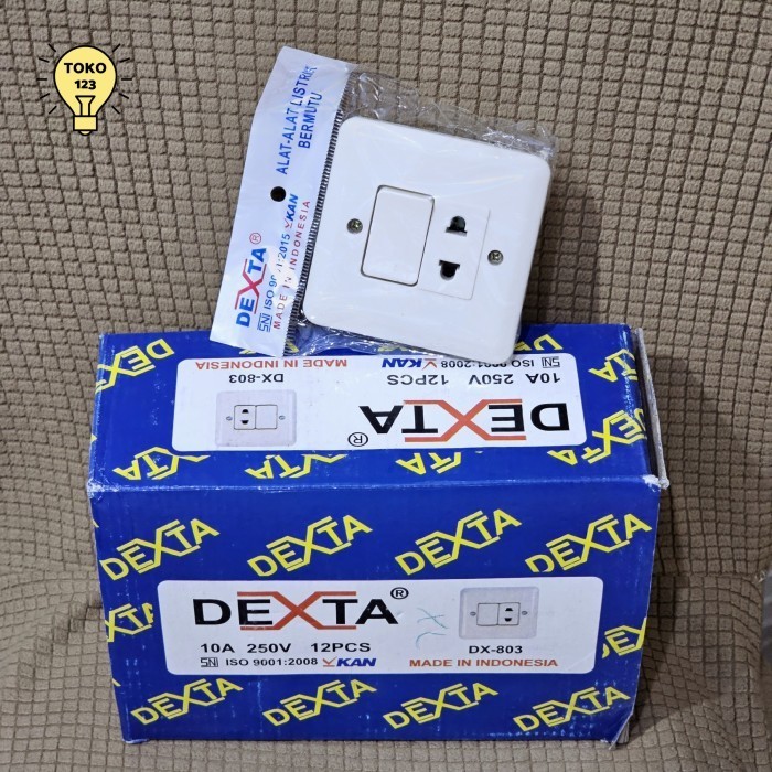 Jual DEXTA DX-803 Saklar Single + Stop Kontak 1 Lubang inbow IB Engkel ...
