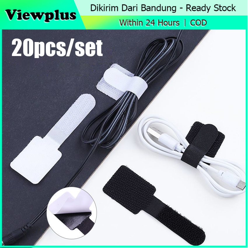 Jual 20Pcs Kabel Klip Tempel Clip Cable Organizer Wire Cable Clip ...