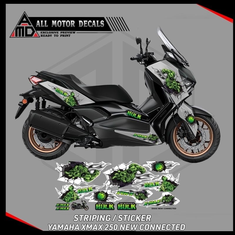 Jual Stiker Decal Yamaha Xmax 250 New Connected Livery Hulk / Sticker ...