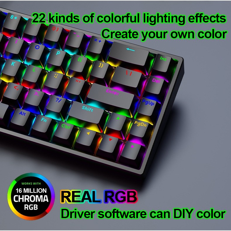 Jual AK68 Mechanical Gaming Keyboard Hotswap RGB 16 million colors ...
