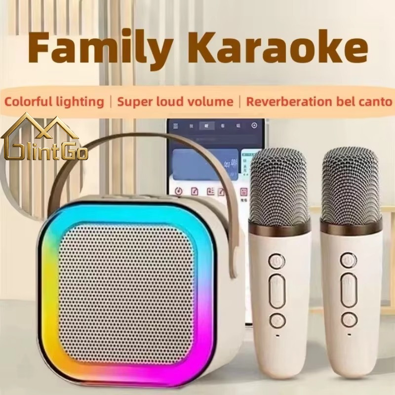Jual Speaker Bluetooth Mic Wireless Karaoke Portable Dual Mic Karaoke ...