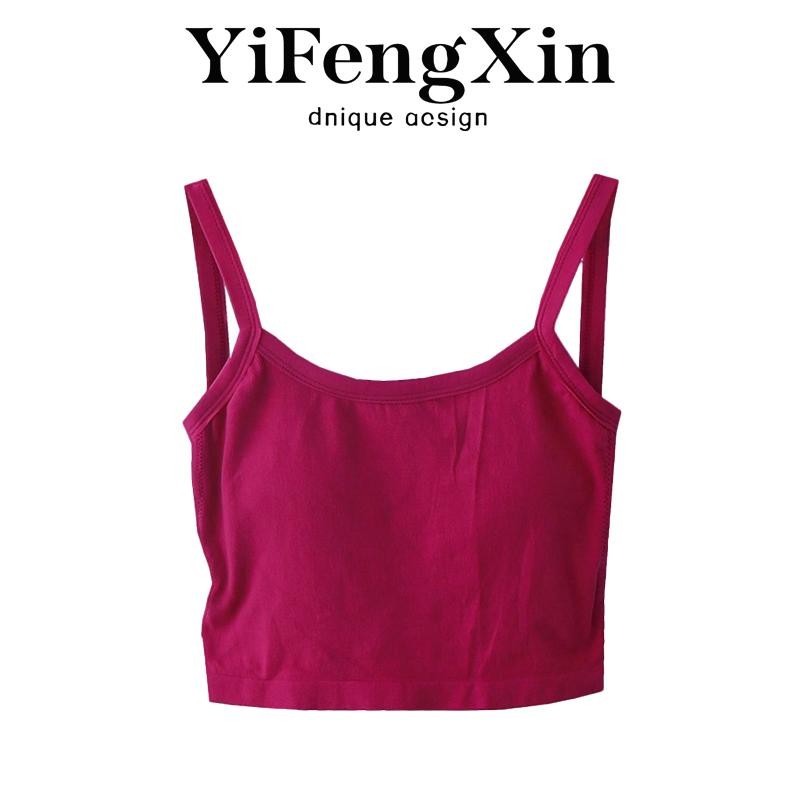 Jual 【YiFengXin】Merah mawar Tank top wanita bergaya Korea yang ramping ...