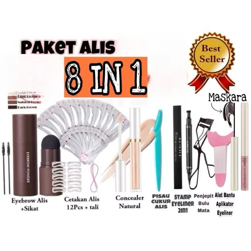 Jual Alis EYEBROW STAMP alis PAKET ALIS INSTAN 8 IN 1 EYEBROW POWDER ...