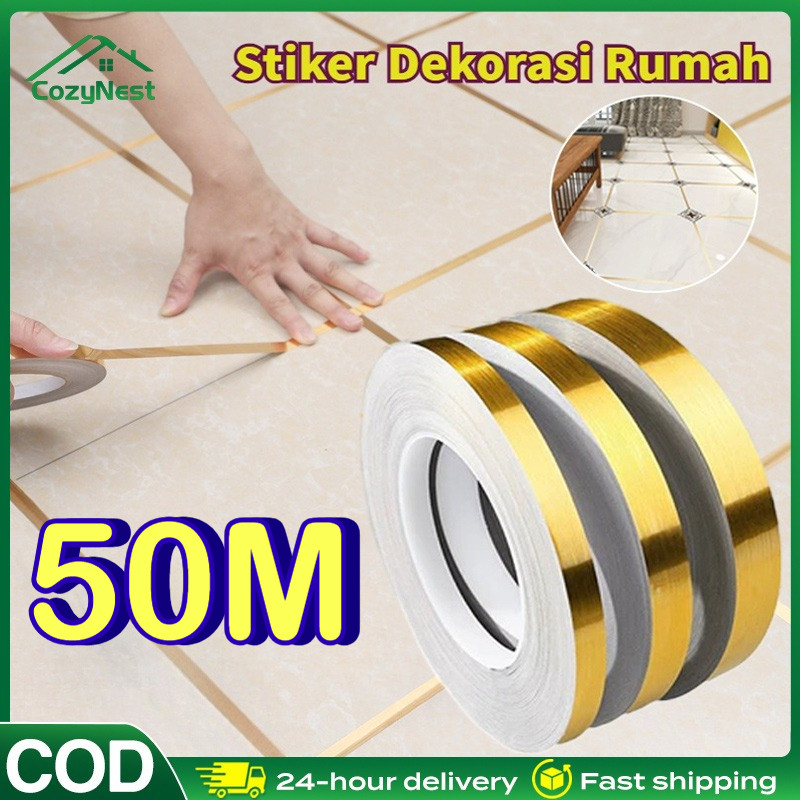 Jual 50M GULUNGAN ROLL STIKER PENUTUP CELAH KERAMIK PEMBATAS LANTAI ...