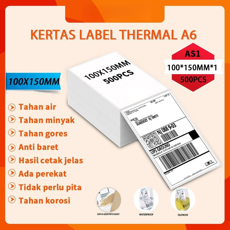 Jual Label Olshop Kertas Thermal Rol 100x150mm Label Resi/ Thermal ...