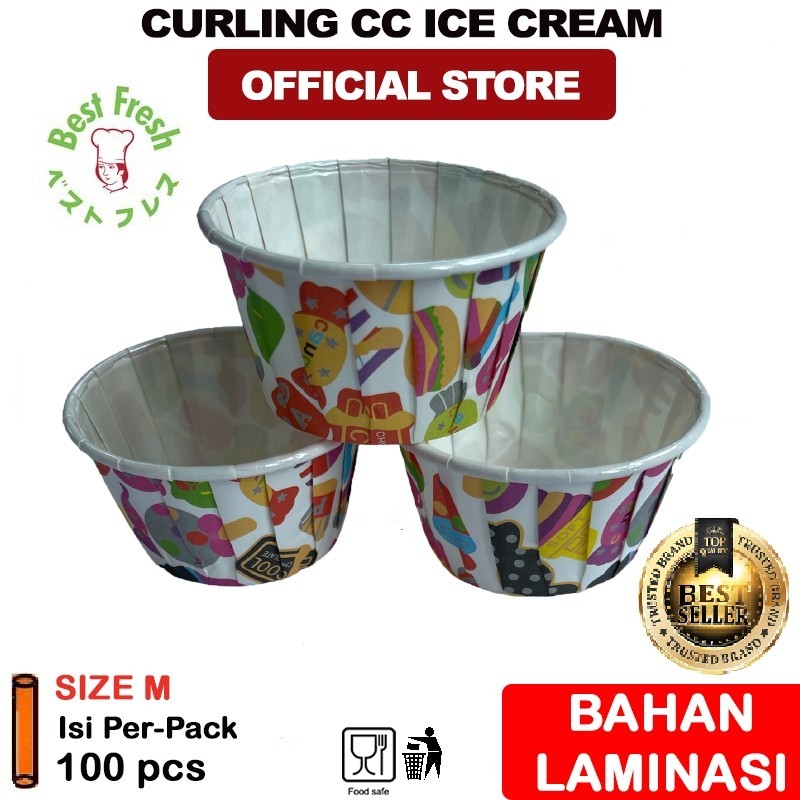 Jual Paper Cup Cake I Muffin Cup Curling I Medium I Ukuran ice cream I ...
