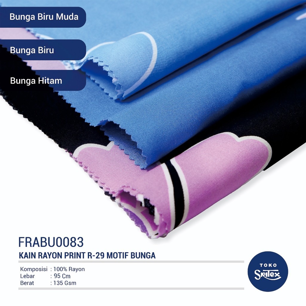 Jual Toko Sritex Kain Rayon Print Bunga 0083 Premium Ekspor, R29. Harga ...