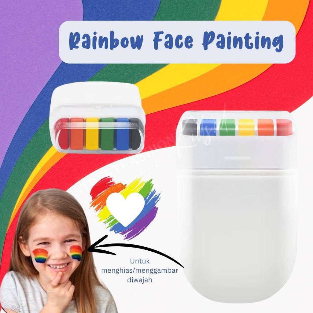 Jual Streetfashionkids.id - Face Painting Warna Pelangi Rainbow Make Up