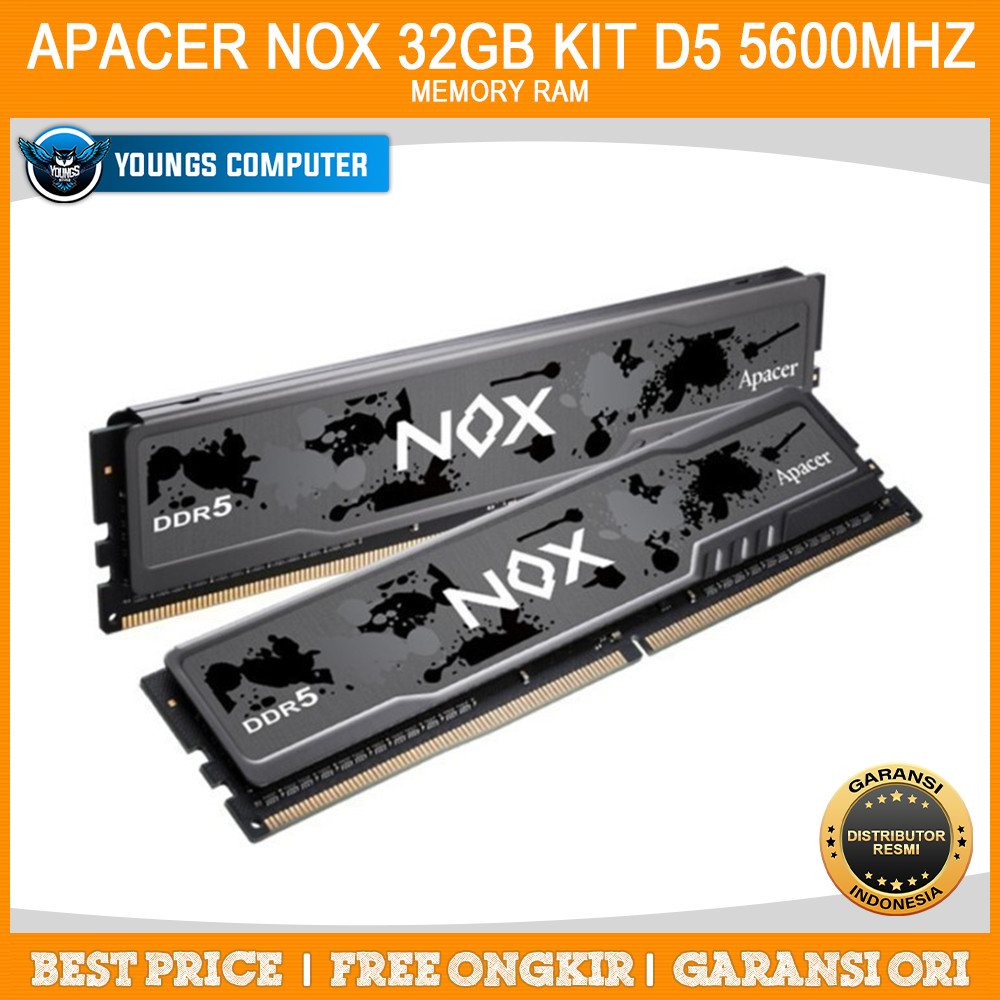 Jual RAM APACER NOX 32GB KIT DDR5 5600Mhz (2x16GB) | Shopee Indonesia