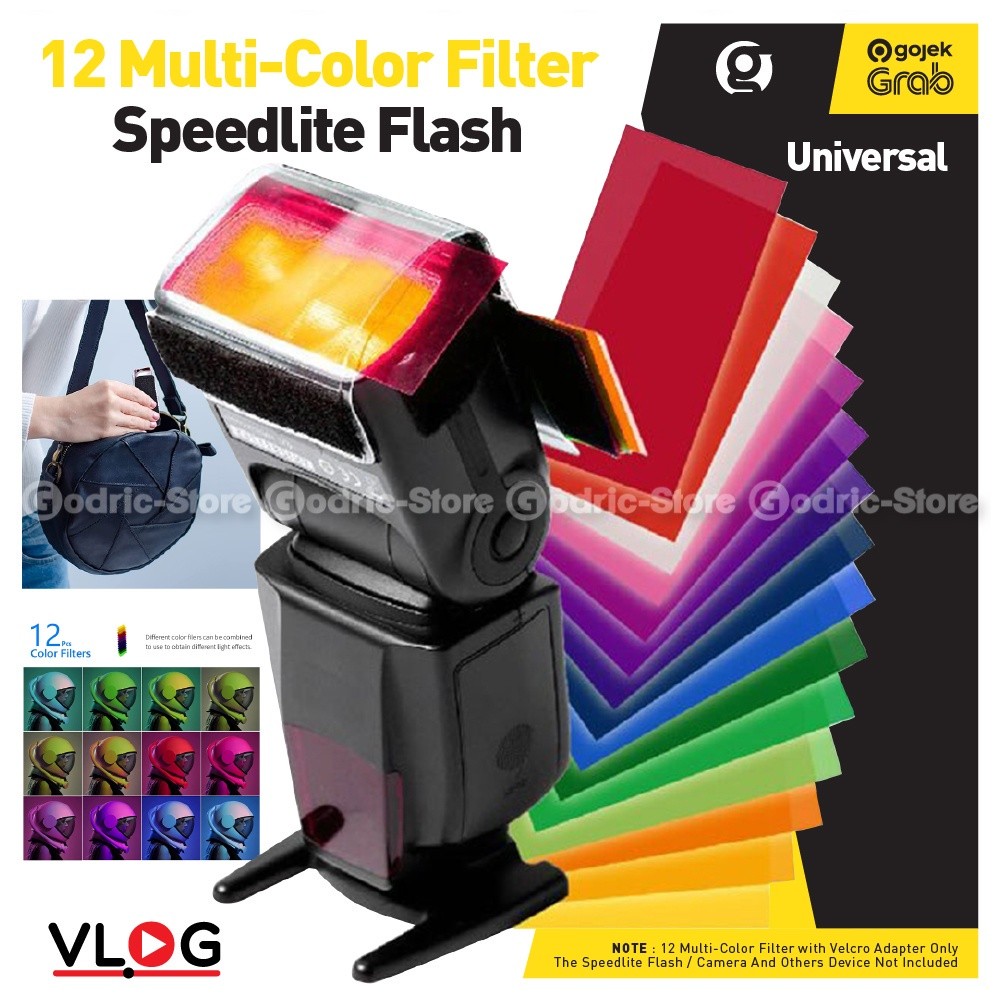 Jual Set 12 Pcs Color Gel Filter Flash for Effect Balance Diffuser ...