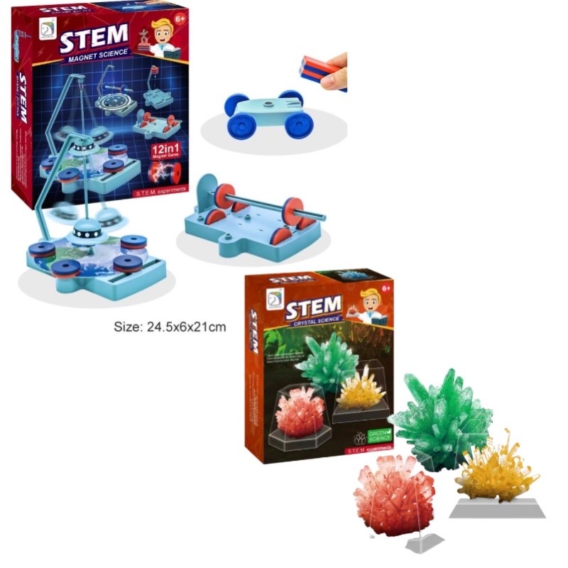 Jual stem magnet science experiment 12 in 1 crystal growing experiment ...