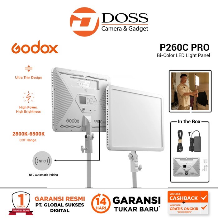 Jual Godox P260C PRO Bi-Color LED Light Panel Godox P 260C P260 C LED ...