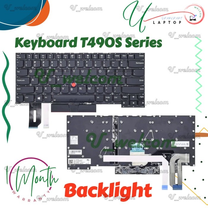 LENOVO THINKPAD T480S/T490 Arabo -englische Tastiera con Illuminazione