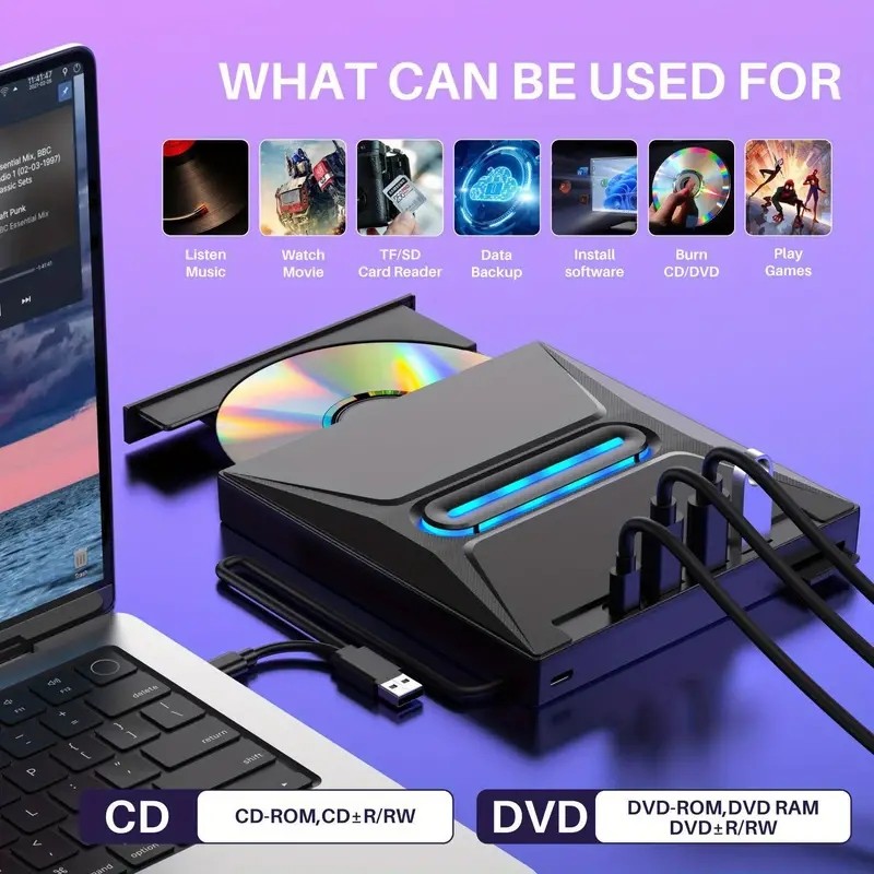 Jual 2024 new Luminous 3 USB 3.0 external CD/DVD drive, C-type portable ...