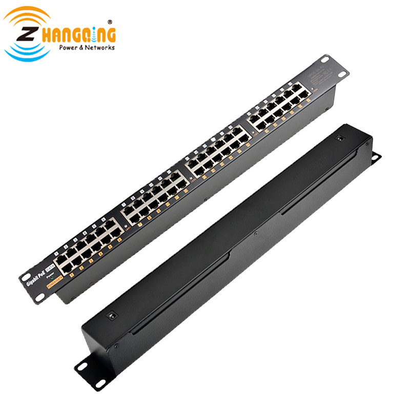 Jual RackMount 24Port Gigabit PoE Injector LED indicator With Load ...