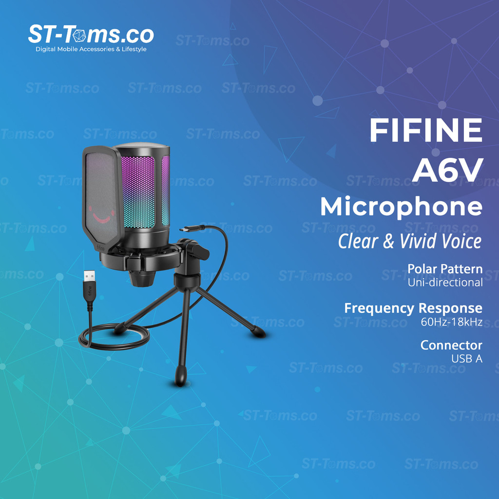 Jual Fifine AmpliGame A6V / A6 V USB Microphone with Volume Dial, Mute ...