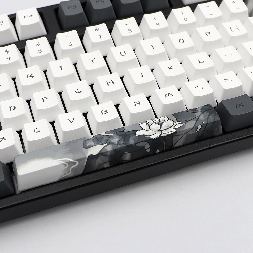 Jual GMK-KEY Ink Lotus Flowers Keycap Dye sublimation Keycaps For MX ...