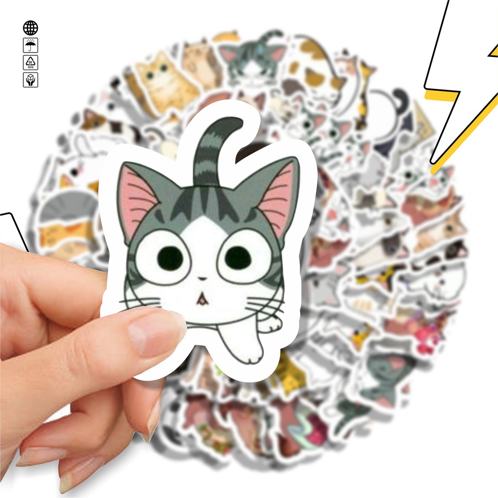 Jual COD 100 Pcs Stiker Pack Kucing Kitten Lucu Aesthetic Vynil ...