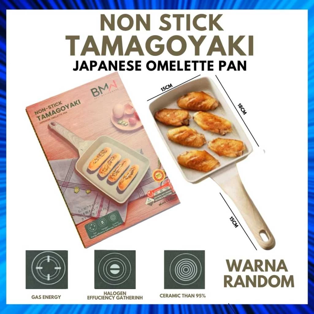 Tamagoyaki Pan Anti Lengket 5 Lapisan Alumunium | AutoStock