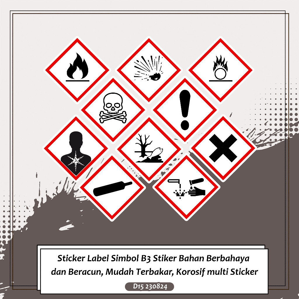 Jual Sticker Label Simbol B3 Stiker Bahan Berbahaya dan Beracun, Mudah ...