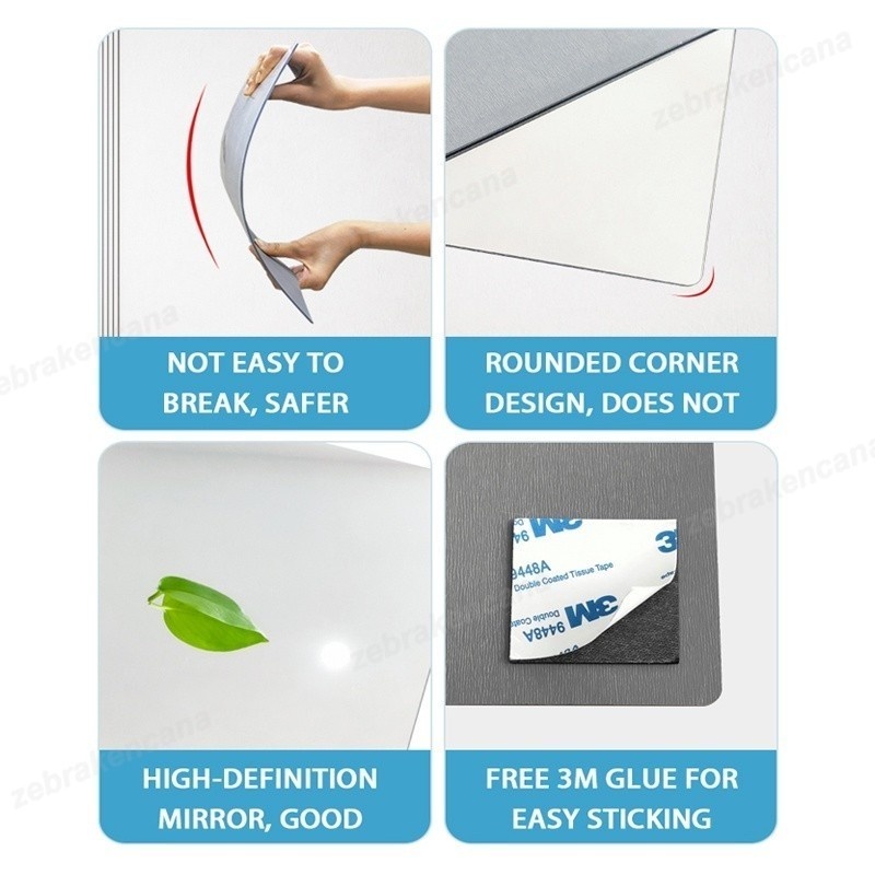 Jual [COD] 60*100CM 50X200CM Mirror Stiker Dinding /Sticker Tempel ...