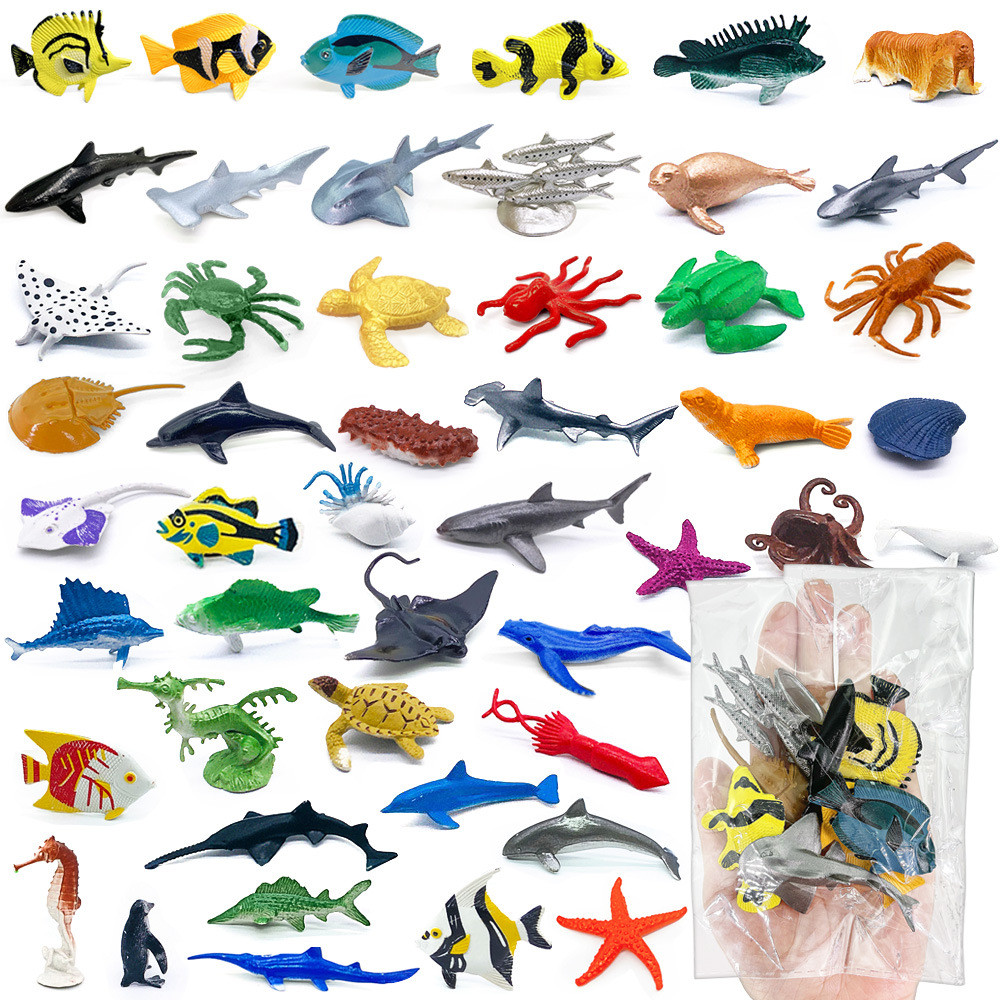 Jual 56-Piece Underwater World Model Set - Mini Marine Animals, Coral ...