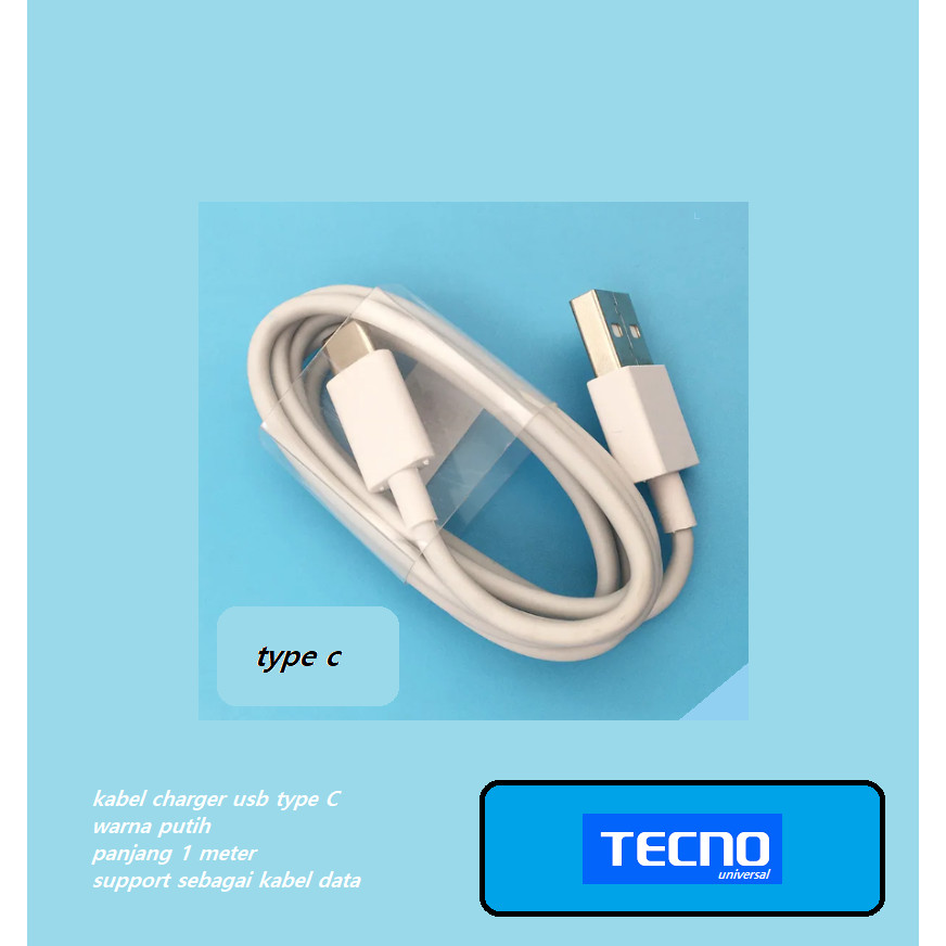 Jual Usb type C kabel charger tecno spark 10 K15Q - 10 nfc K15N - 10C ...