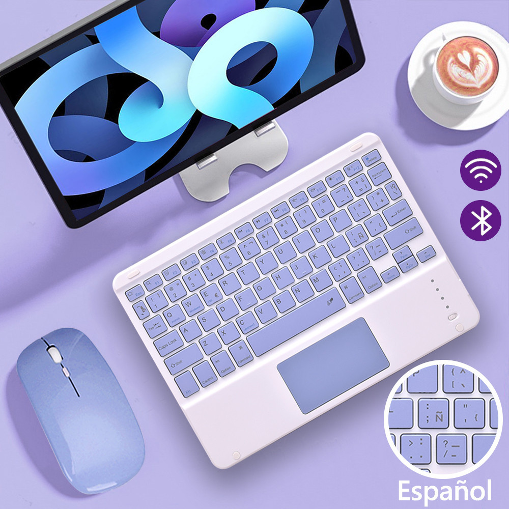 Jual Mini Spanish Keyboard Mouse For iPad Phone IOS Android Tablet 10 ...