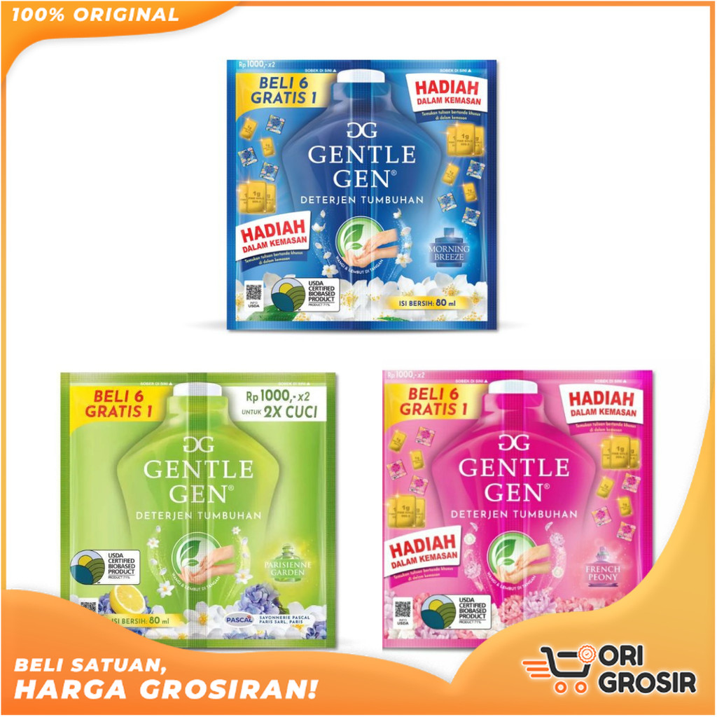 Jual ORI Grosir Gentle Gen Deterjen Cair Konsentrat Sachet 80ml