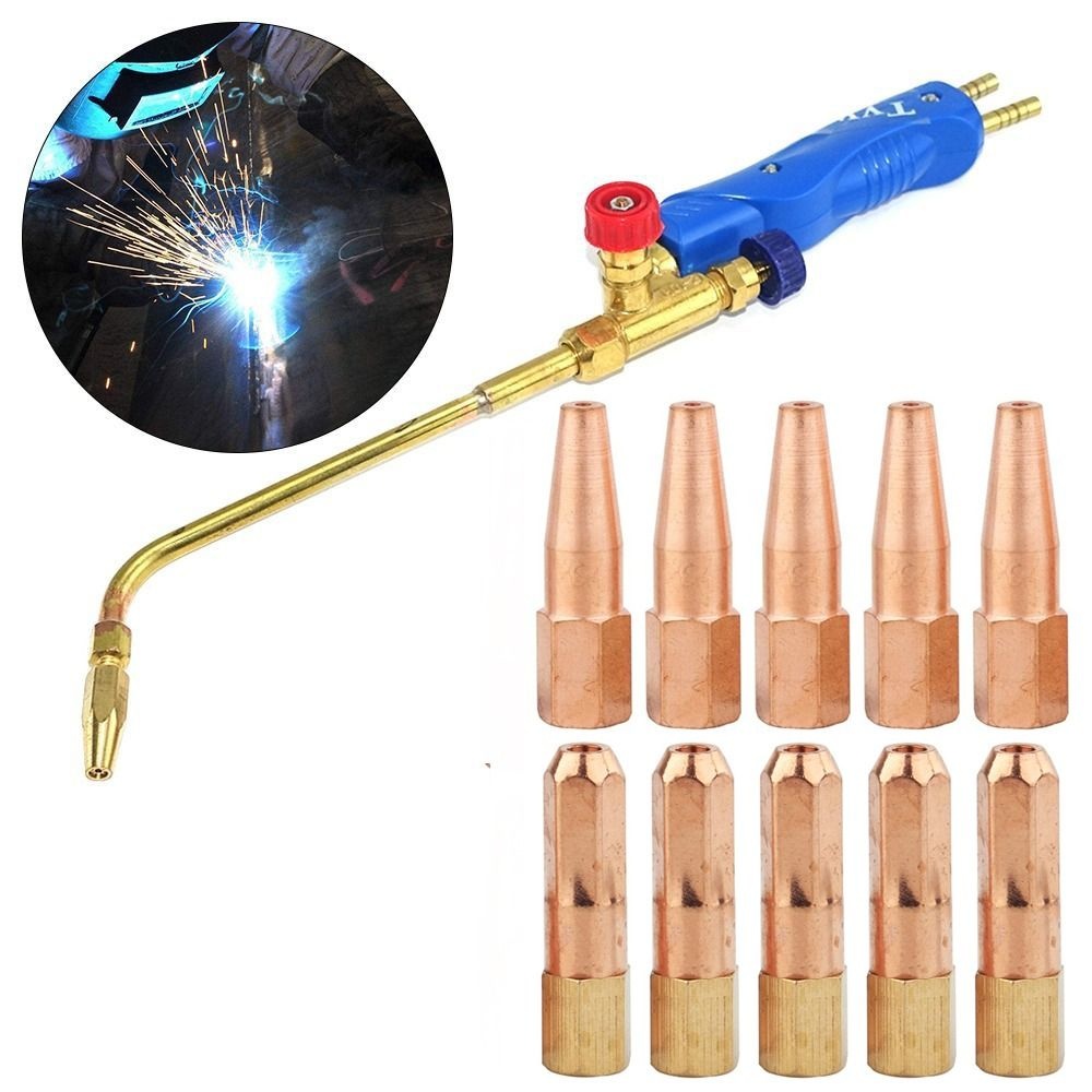 Jual 5Pcs/Set Gas Brazing Torch Nozzle Pure Copper Cutting Torch Tip ...
