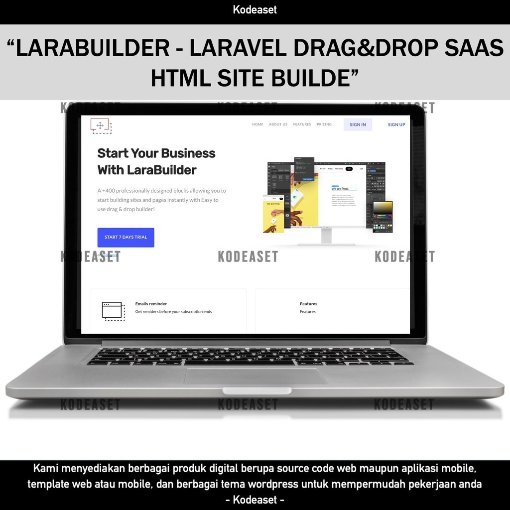 Jual SOURCE CODE APLIKASI WEB LARABUILDER - LARAVEL DRAG & DROP SAAS ...