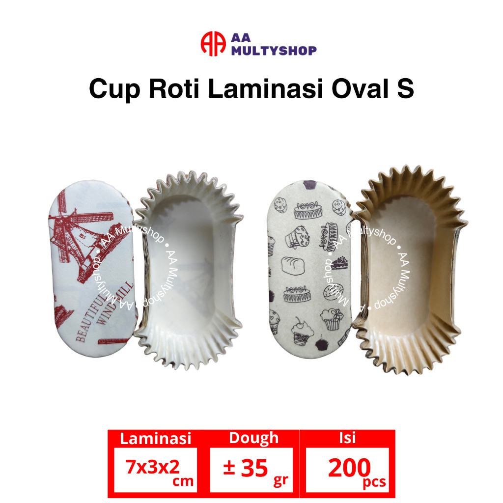 Jual Cup Roti Oval Laminasi Kecil S | Isi 200 pcs NICOLE | Shopee Indonesia