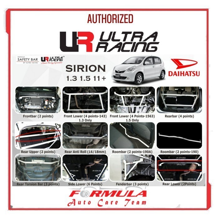 Jual Front Bar 2P Stabilizer Ultra Racing Daihatsu Sirion 12+ | Shopee ...