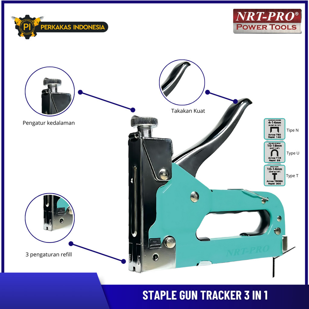 Jual Hand Staple Gun 3in1 Staples Gun Tacker 3 Way Stapler Gun Hand ...