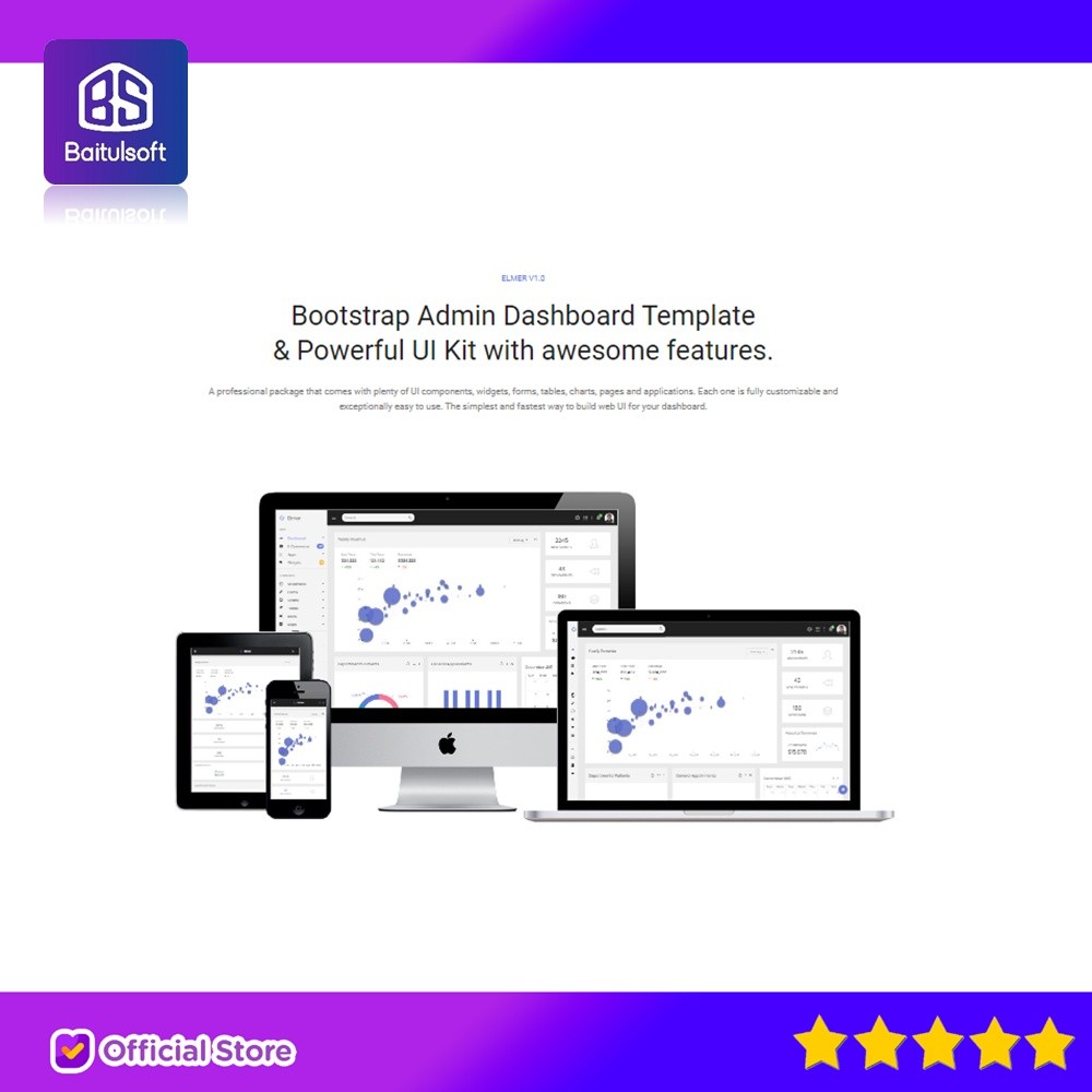 Jual ELMER - MULTIPURPOSE BOOTSTRAP ADMIN DASHBOARD TEMPLATE + UI KIT ...