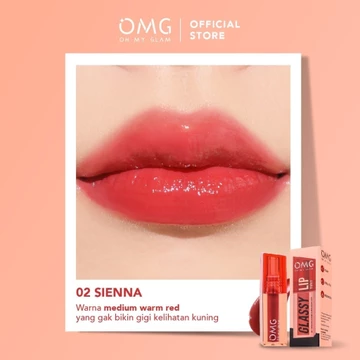 OMG OH MY GLAM Glassy Lip Tint 2g Lip Tint Merah Jingga Official