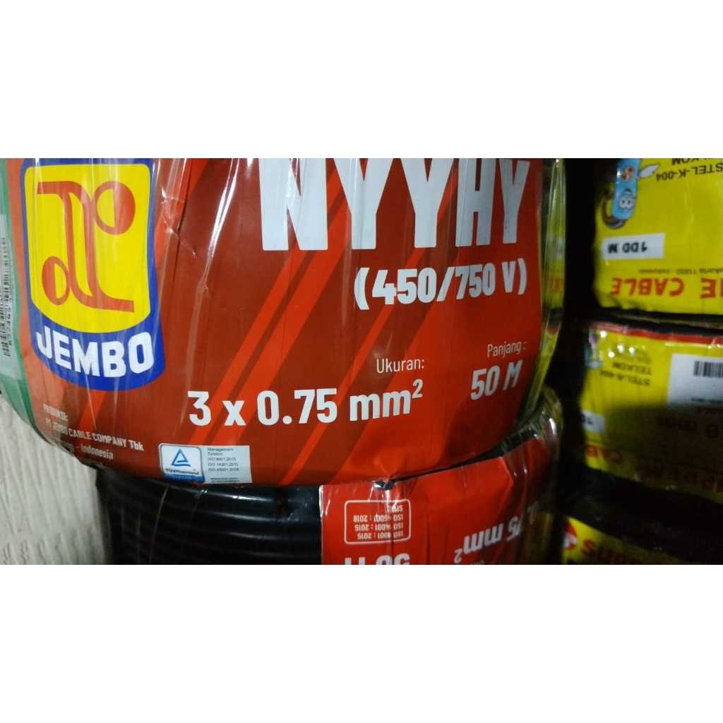 Jual KABEL SERABUT NYYHY 3X0,75MM MM 3X0.75 JEMBO ECERAN METERAN ...