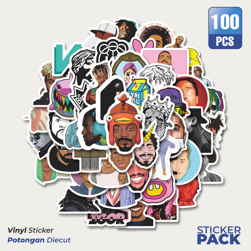 Jual MURAH 100 PCS Stiker Rapper Waterproof Aesthetic- Untuk Laptop ...