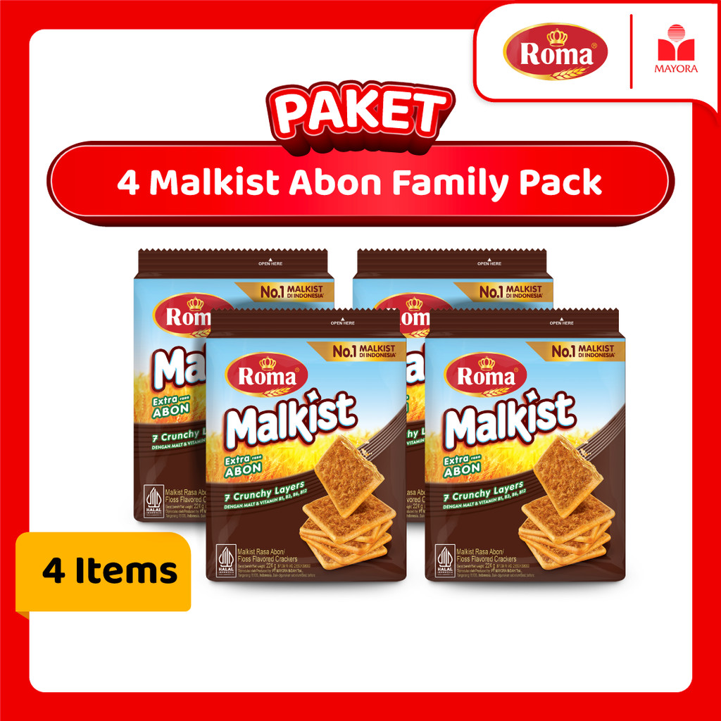 Jual Paket 4 Roma Malkist Abon Family Pack | Shopee Indonesia